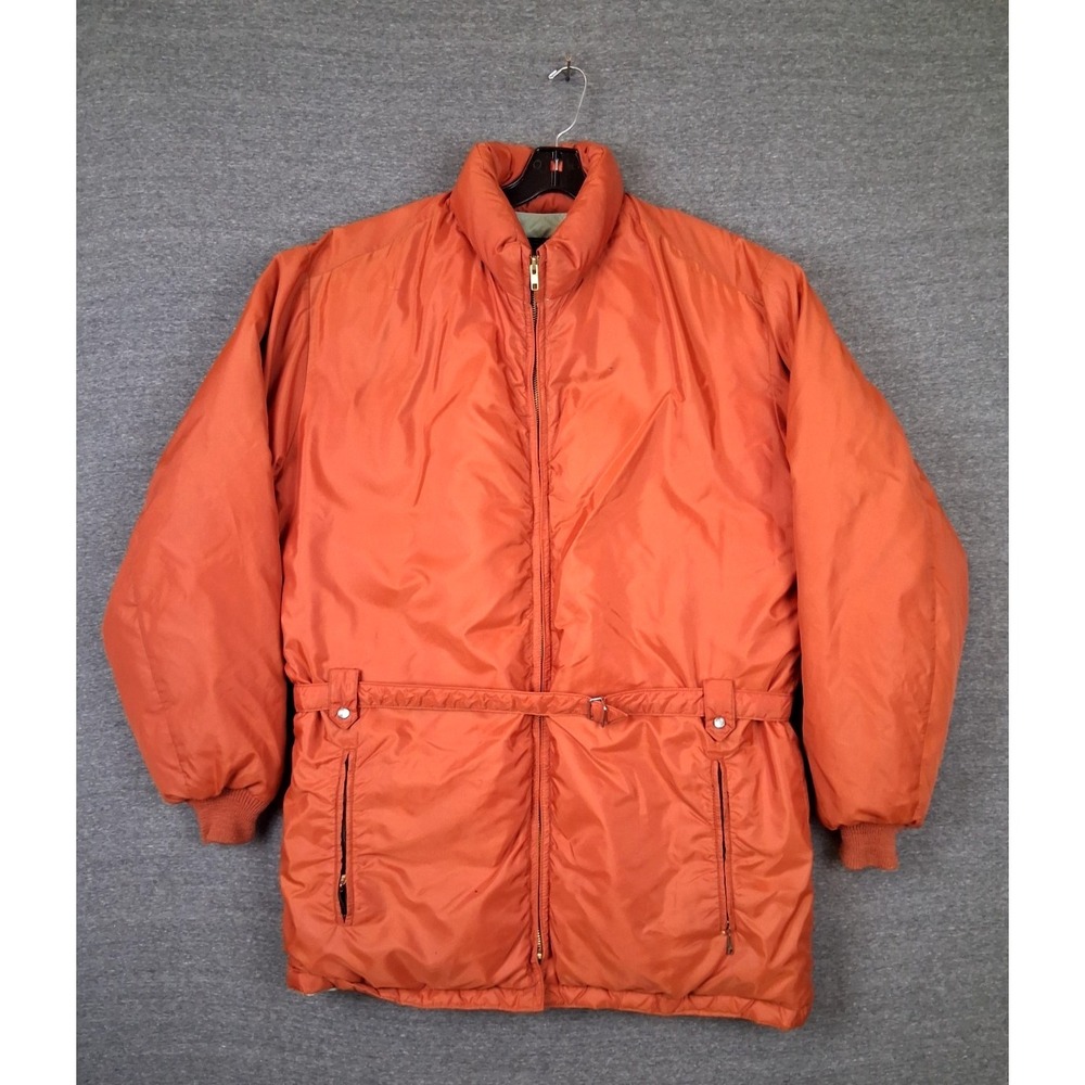 Tempco Adult Jacket M Orange Goose Down Puffer Insulated‎ Garments Vintage 80s